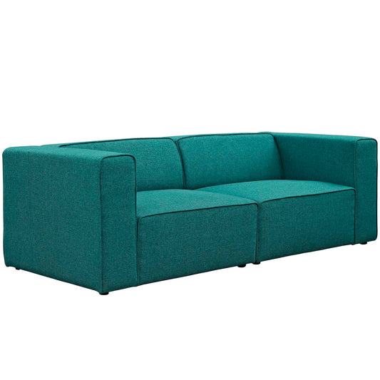 Coalesse 2-Piece Fabric Sectional Sofa Set, Teal
