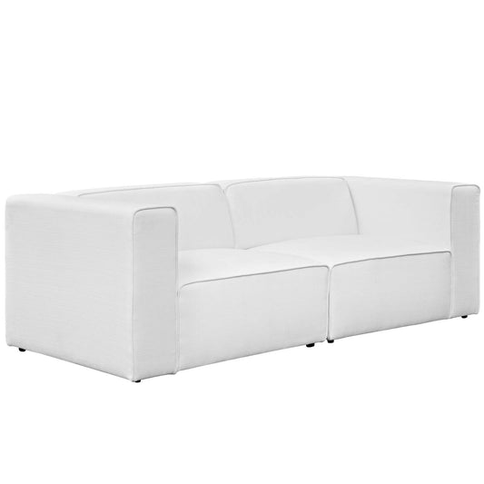 Coalesse 2-Piece Fabric Sectional Sofa Set, White