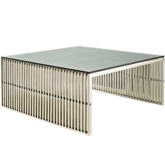 Gridiron Coffee Table, Silver
