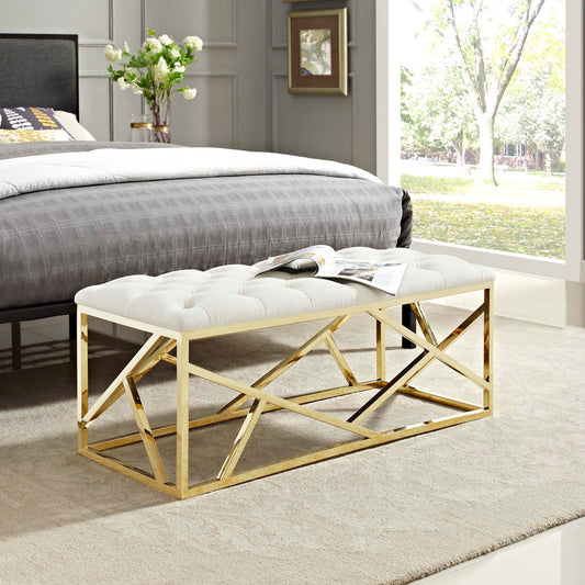 Intersperse Bench, Gold & Ivory