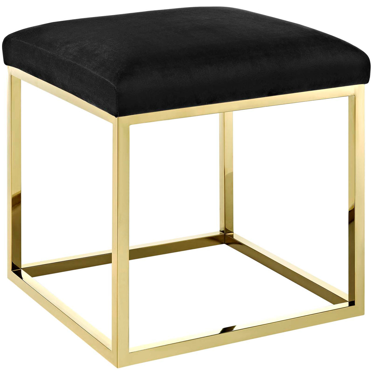 Caela Ottoman, Gold & Black