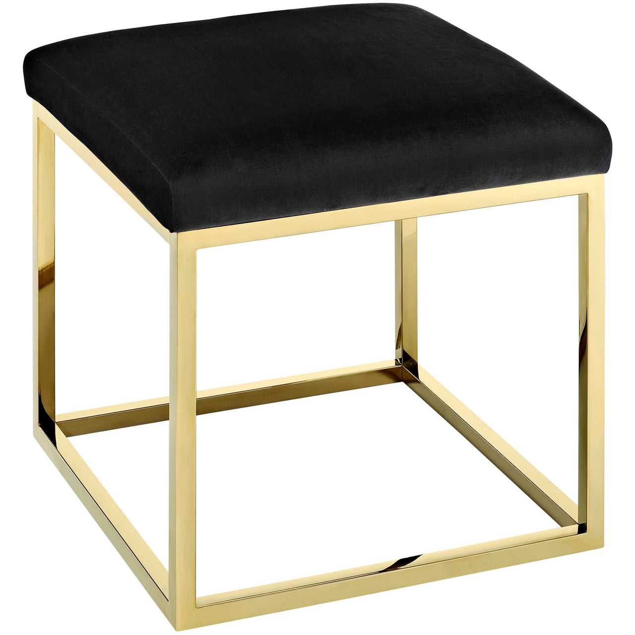 Caela Ottoman, Gold & Black