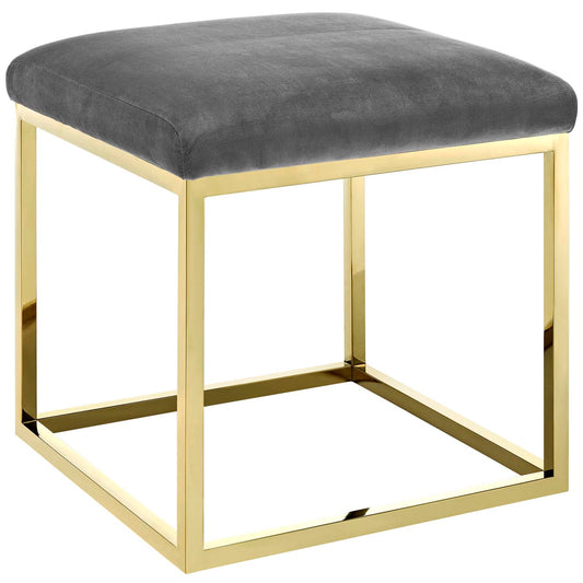 Caela Ottoman, Gold & Gray