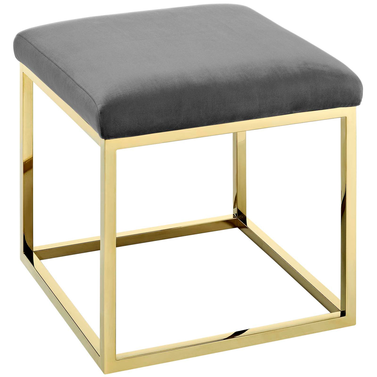 Caela Ottoman, Gold & Gray