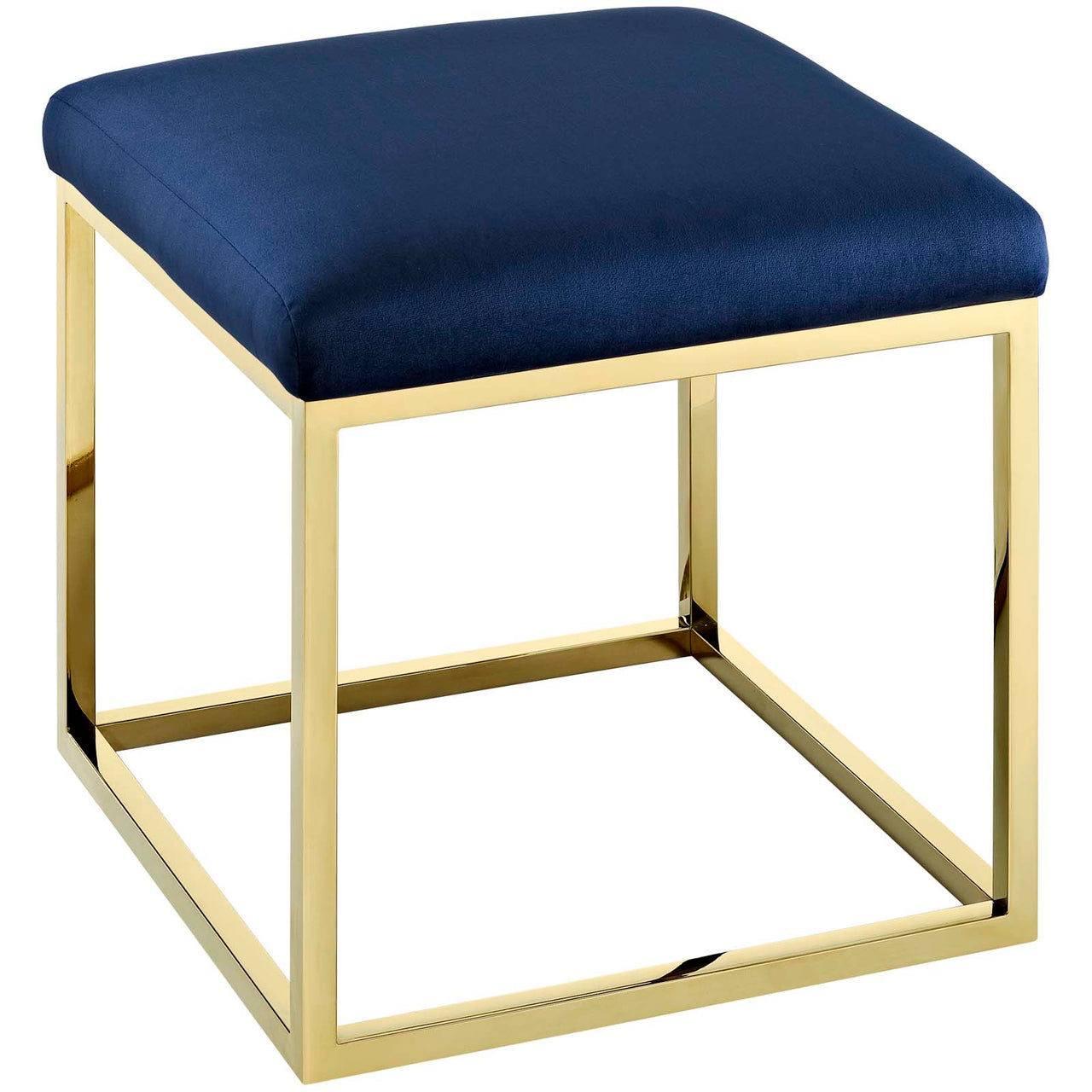 Caela Ottoman, Gold & Navy