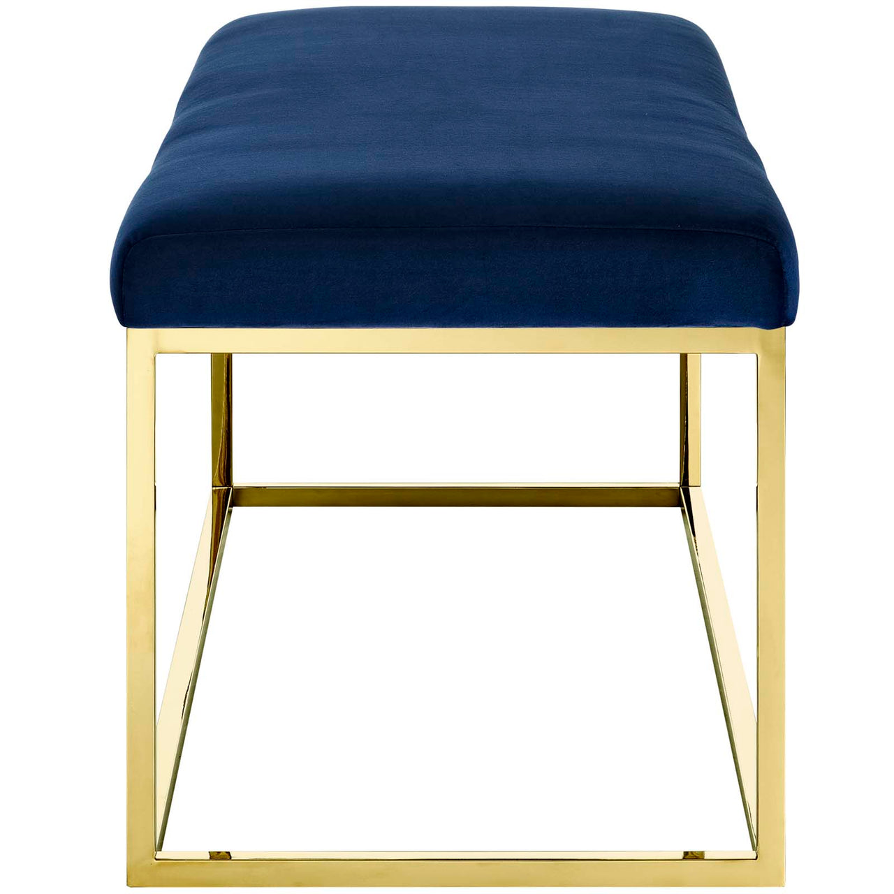 Caela Upholstered Bench, Gold & Navy