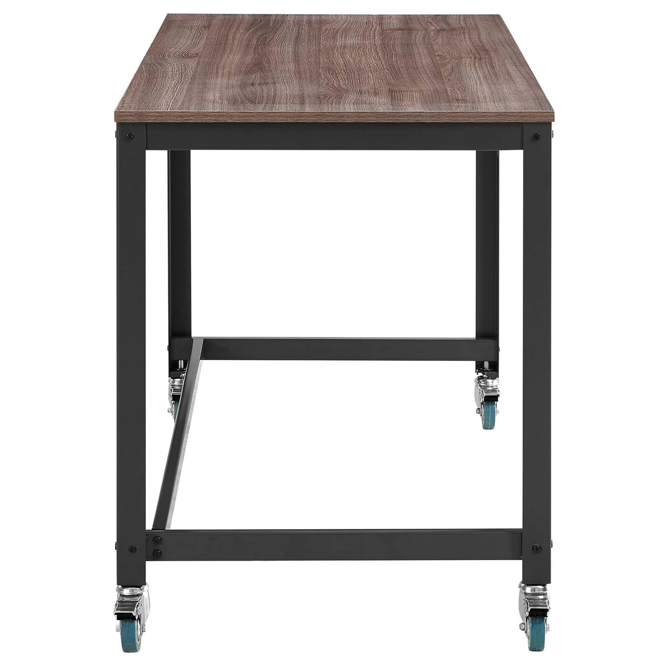 Trivane Mobile Desk, Gray & Walnut