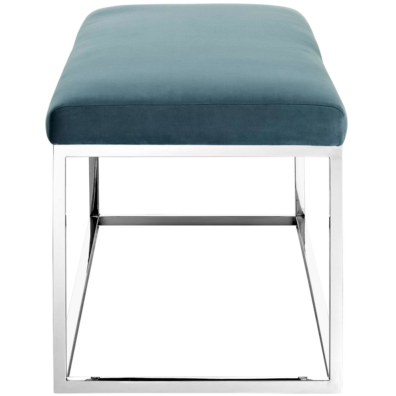 Caela Upholstered Velvet Bench, Caspian Blue