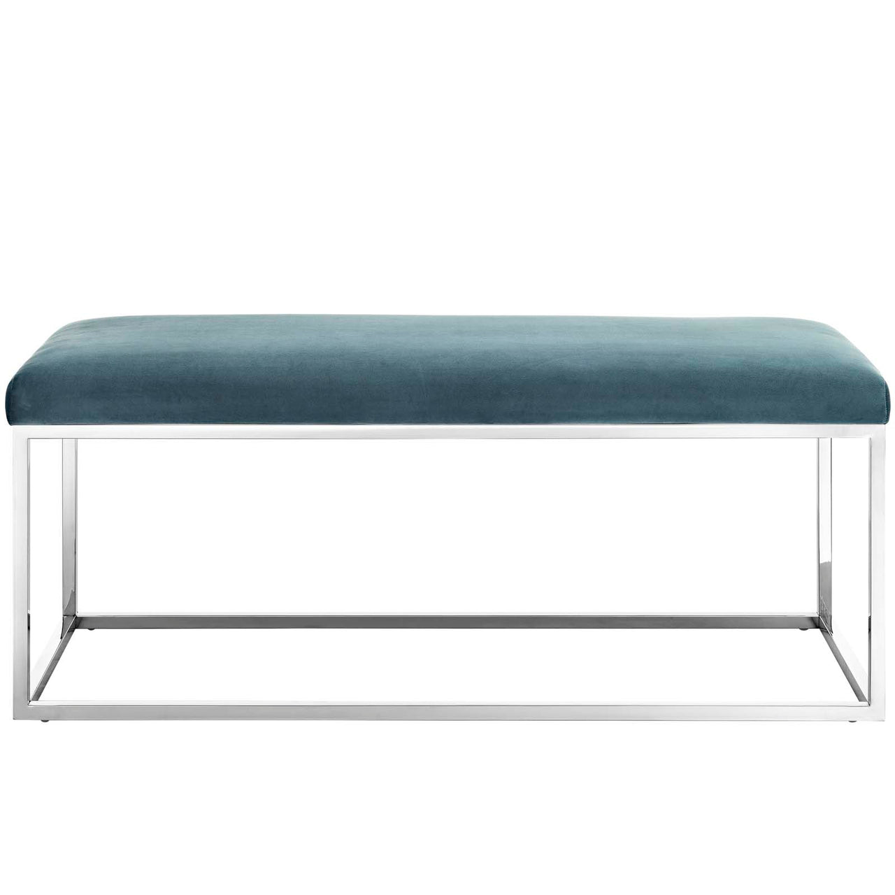 Caela Upholstered Velvet Bench, Caspian Blue