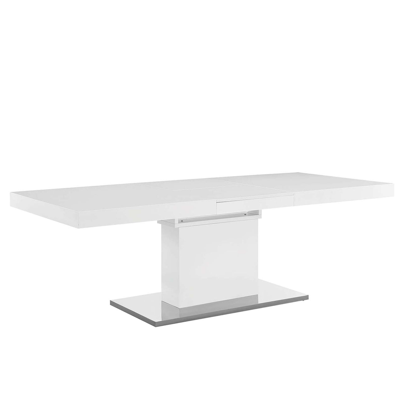 Divisa Extendable Dining Table, White & Silver