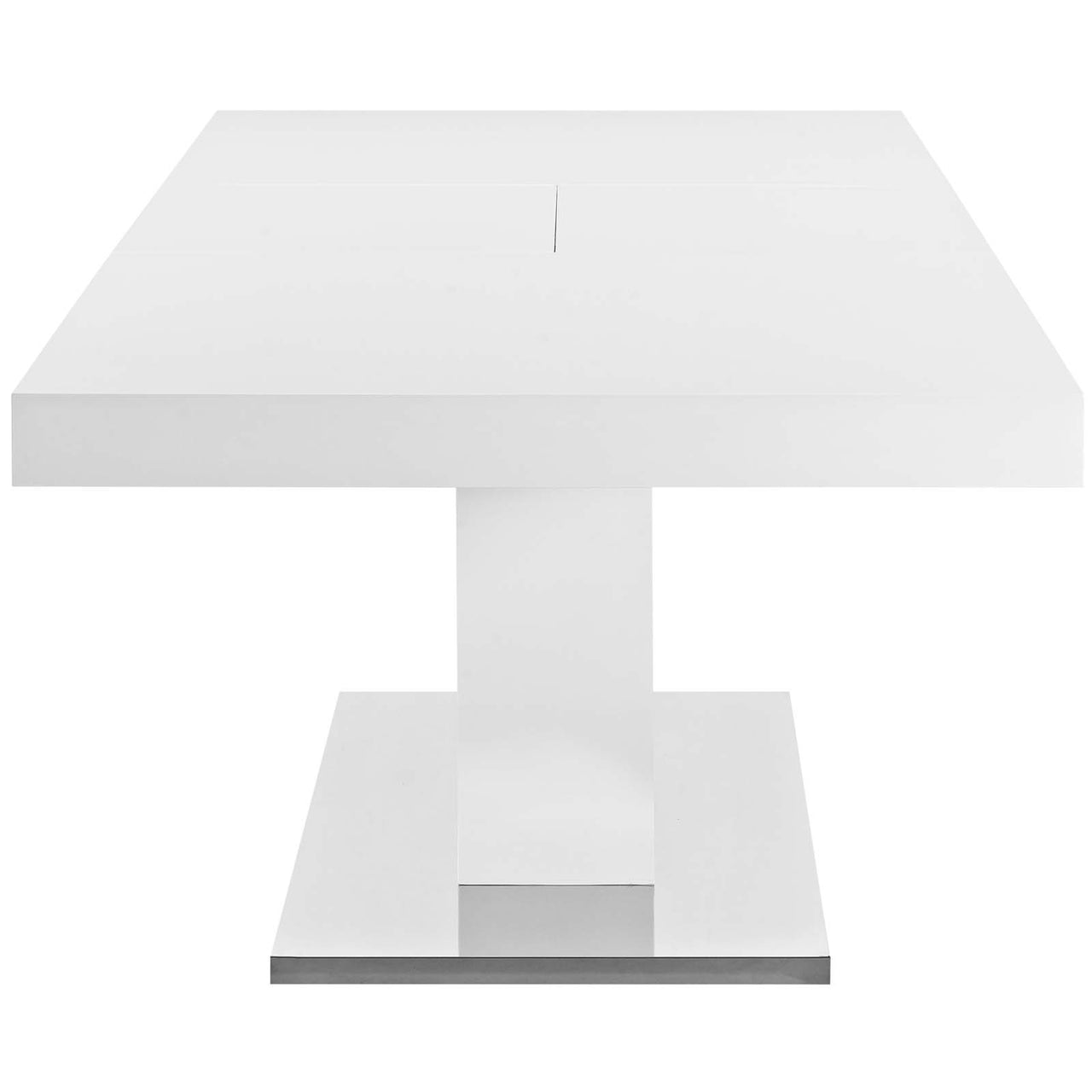 Divisa Extendable Dining Table, White & Silver