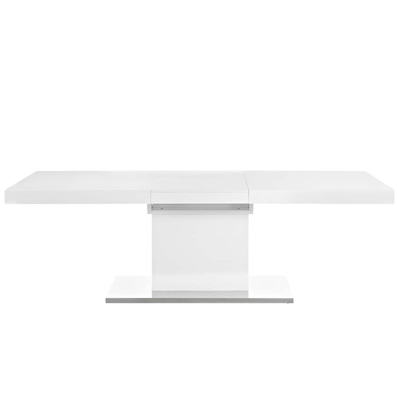 Divisa Extendable Dining Table, White & Silver