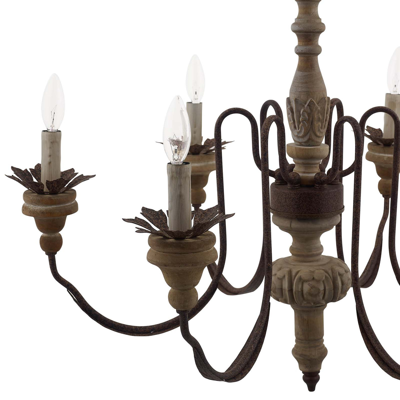 Foranzo Chandelier, Natural Wood