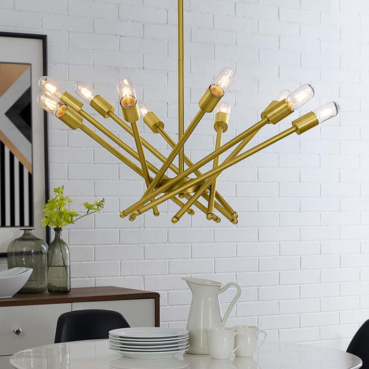 Thuvane Brass Chandelier, Gold