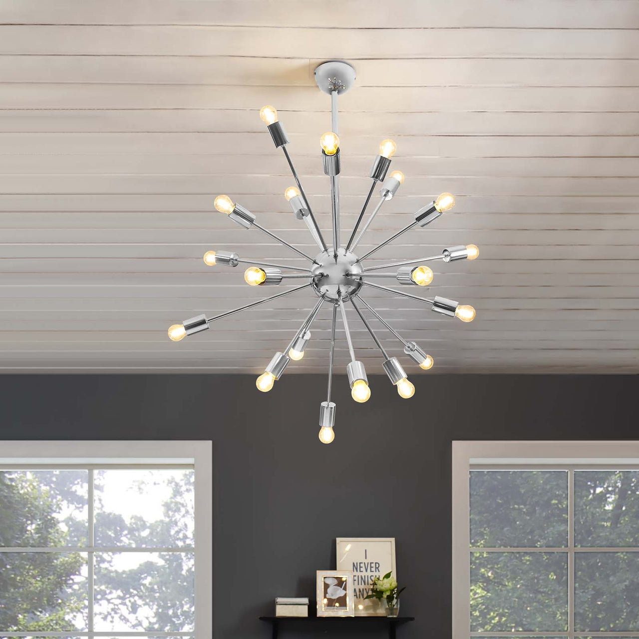 Volley Pendant Chandelier, Silver