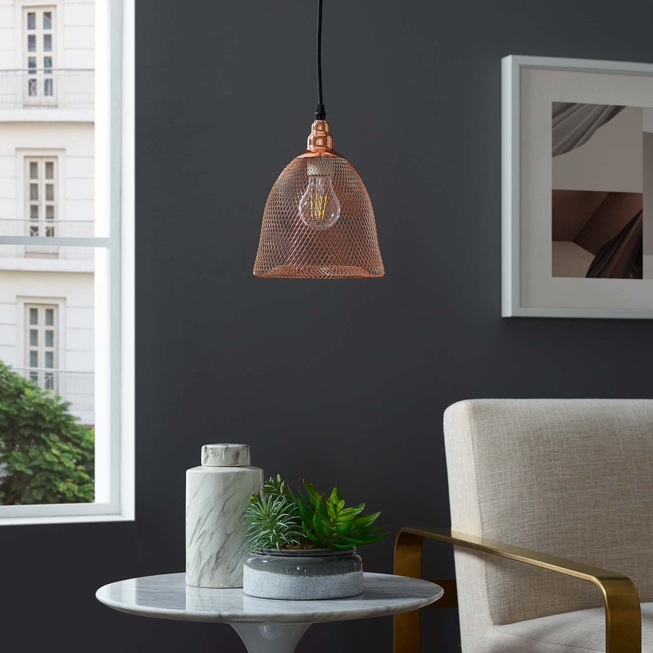 Ilvonar Pendant Light, Large, Rose Gold