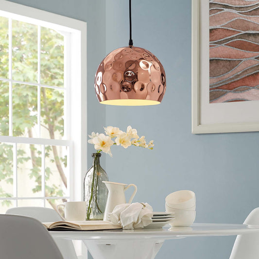 Tarella Bulb Pendant Light, Rose Gold