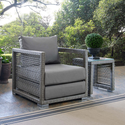 Alma Alfresco Woven Armchair, Gray