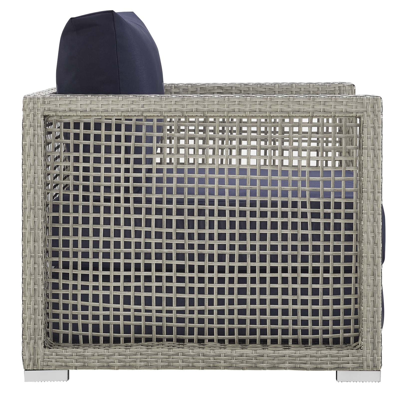 Alma Alfresco Woven Armchair, Gray & Navy