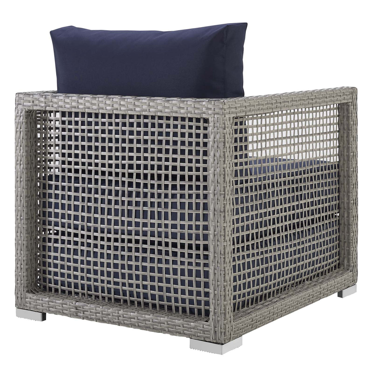 Alma Alfresco Woven Armchair, Gray & Navy