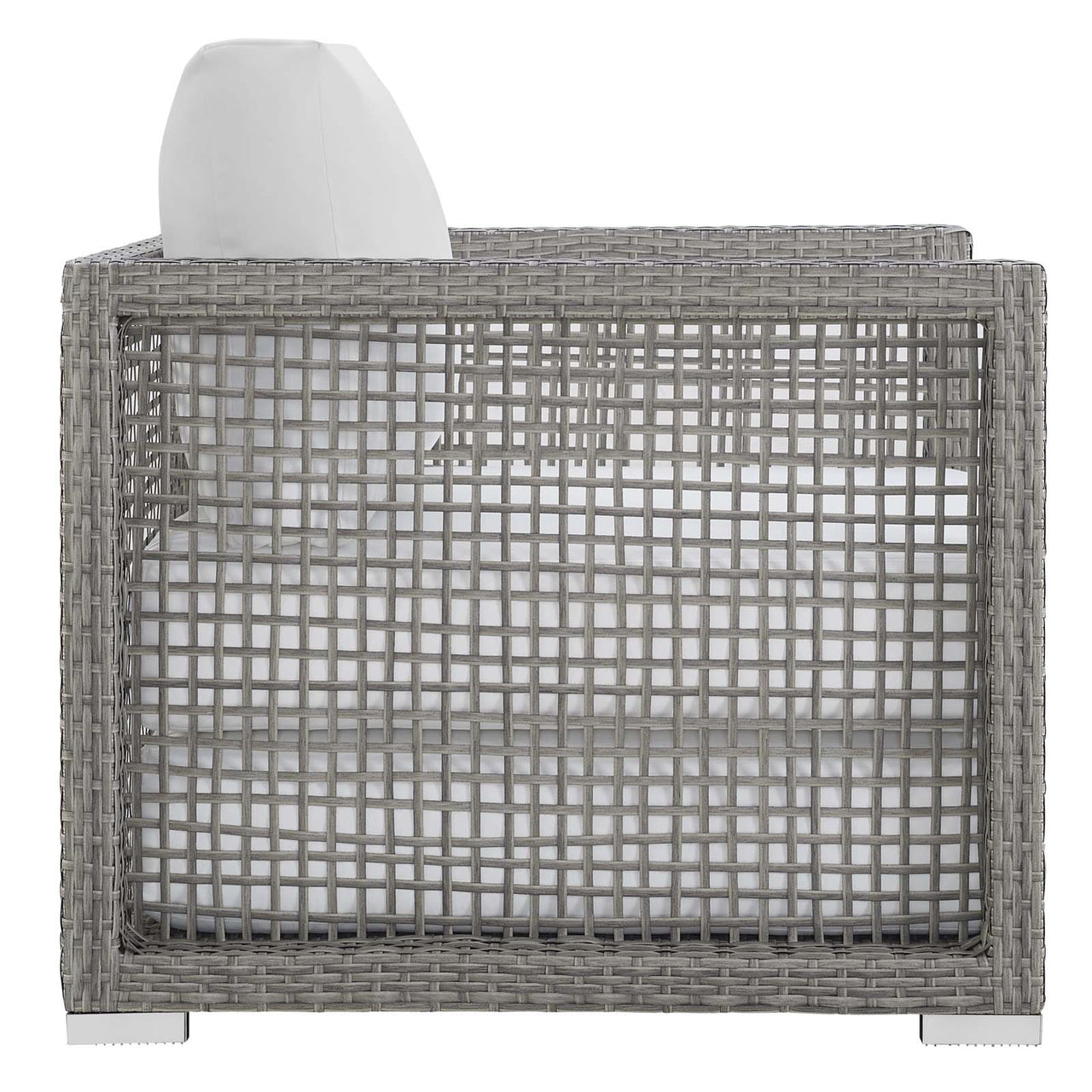 Alma Alfresco Woven Armchair, Gray & White