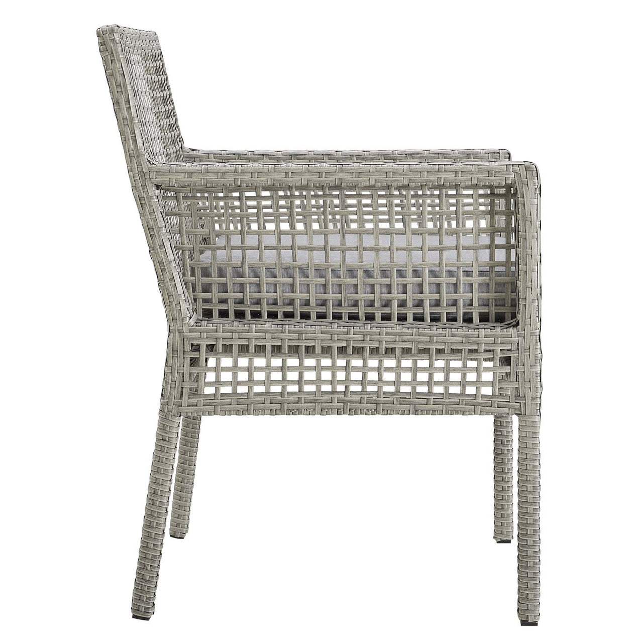 Alma Alfresco Woven Dining Armchair, Gray