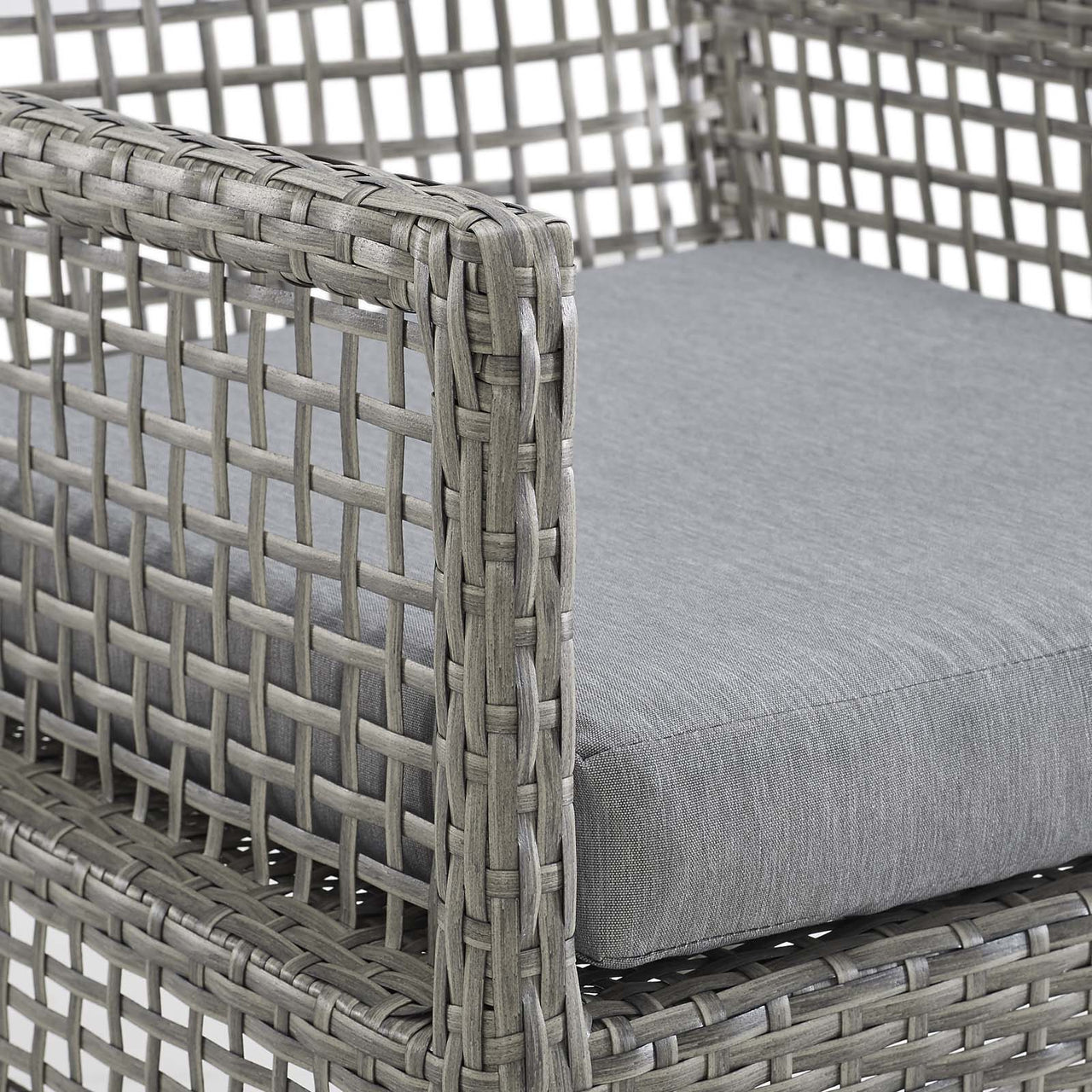 Alma Alfresco Woven Dining Armchair, Gray