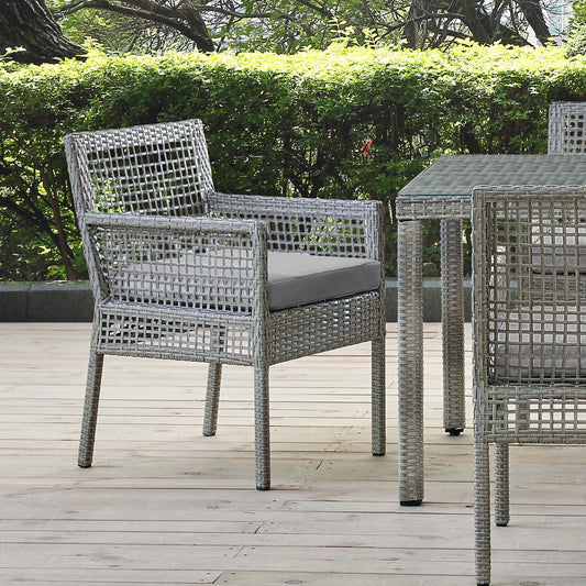 Alma Alfresco Woven Dining Armchair, Gray