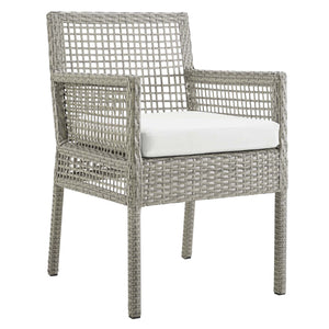 Alma Alfresco Woven Dining Armchair, Gray & White