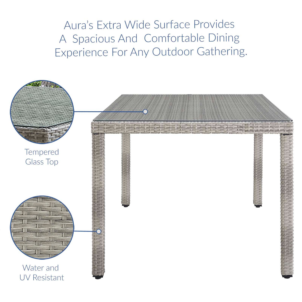 Alma 7-Piece Alfresco Woven Dining Set, Gray