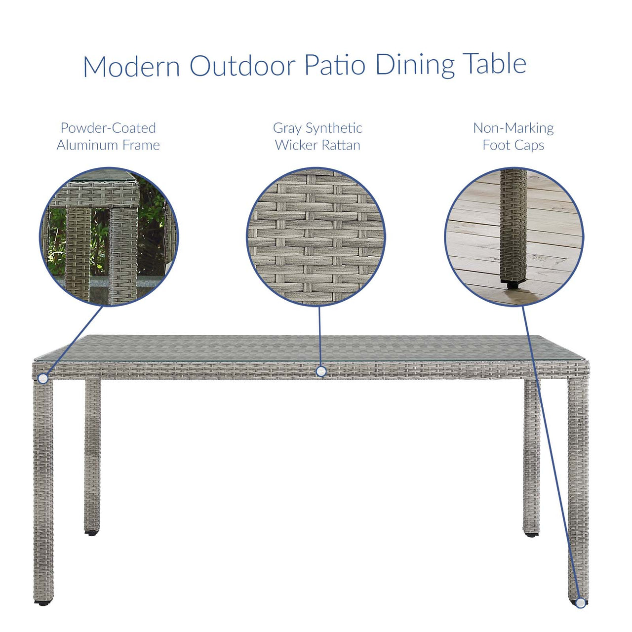 Alma 7-Piece Alfresco Woven Dining Set, Gray