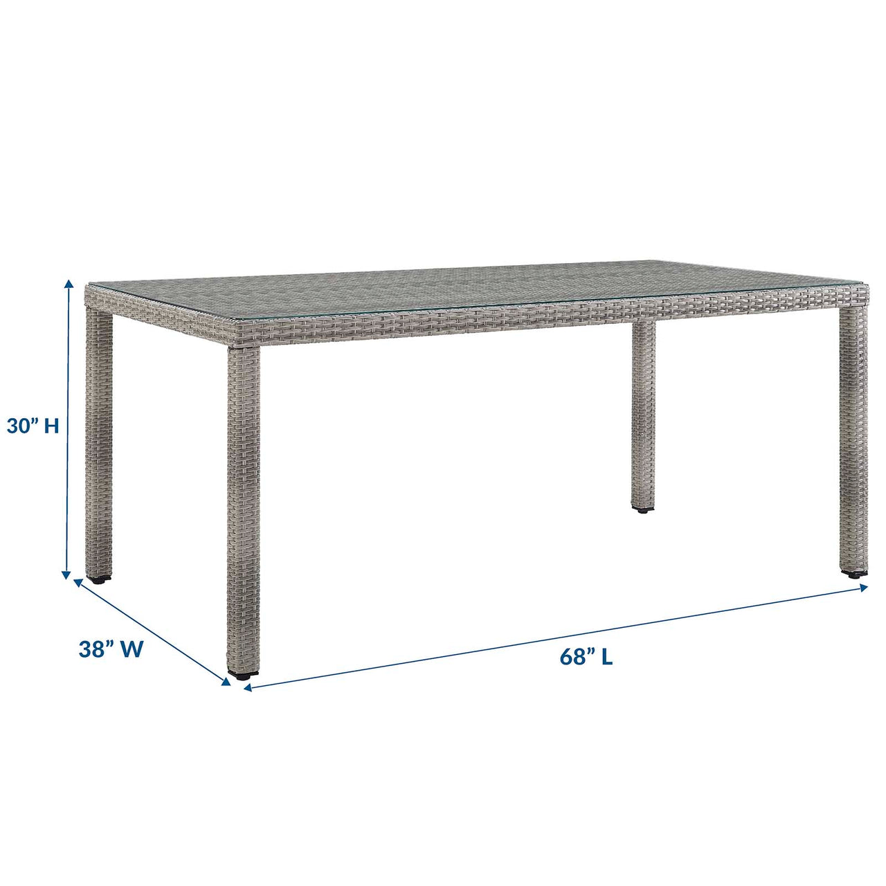 Alma 7-Piece Alfresco Woven Dining Set, Gray & Navy