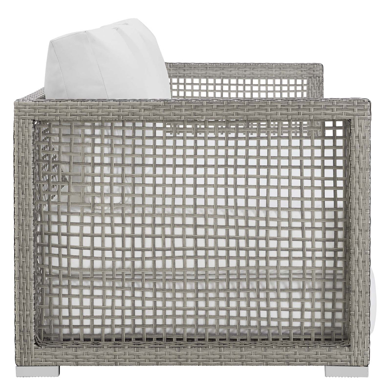 Alma Alfresco Woven Sofa, Gray & White