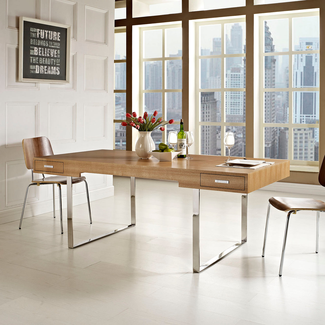 Miravyn Desk, Natural Wood