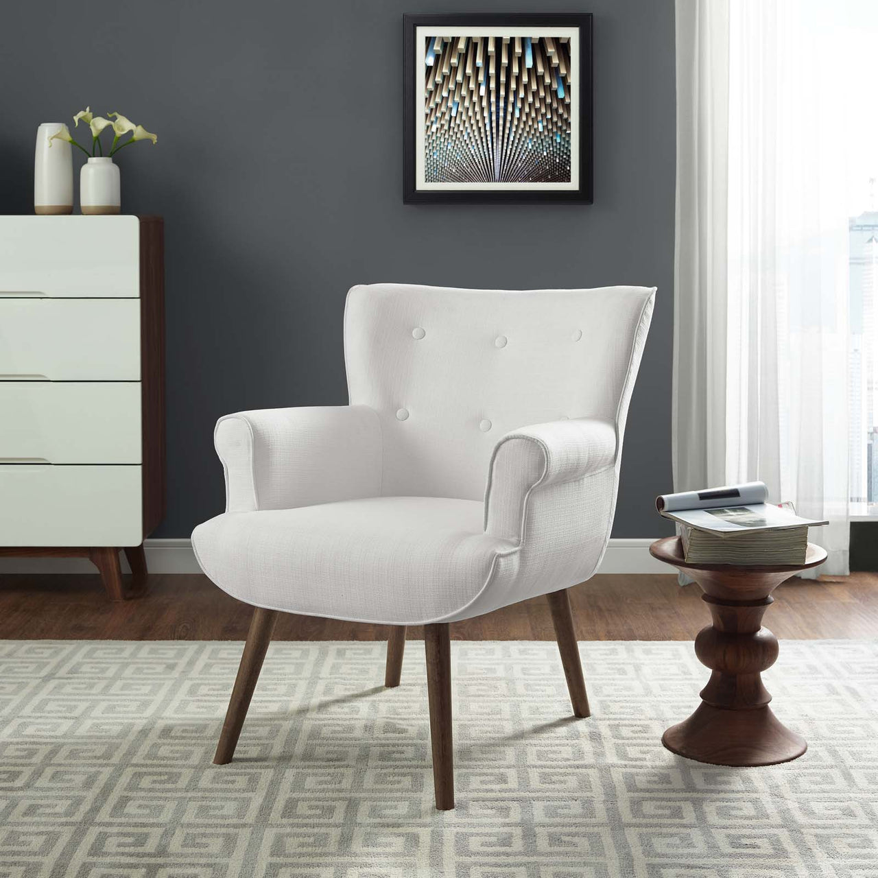 Kylorra Accent Chair, White