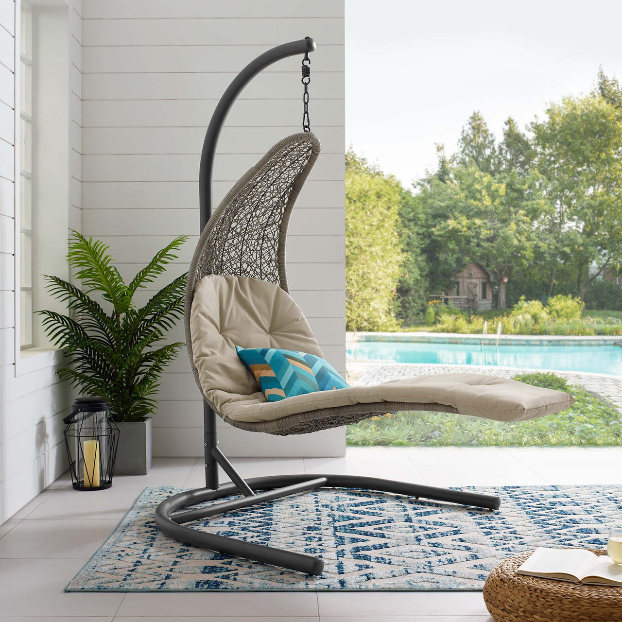 Magic Carpet Swing Chair, Light Gray & Beige