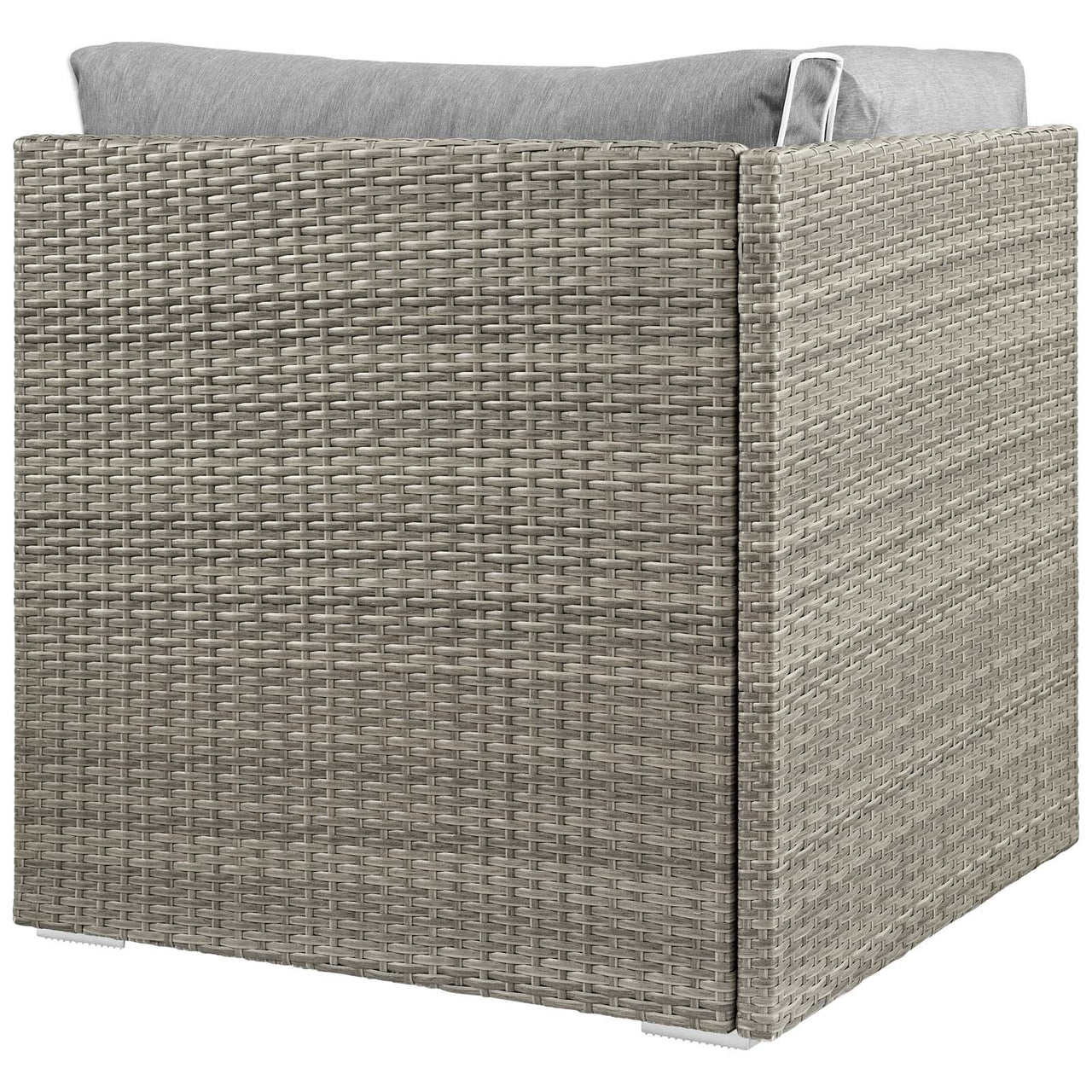 Gerrymander Alfresco Corner Chair | Outdoor Modular Sectional Component, Light Gray & Gray