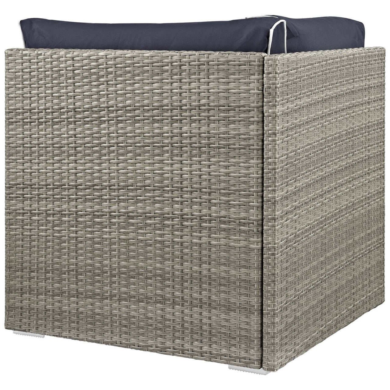 Gerrymander Alfresco Corner Chair | Outdoor Modular Sectional Component, Light Gray & Navy
