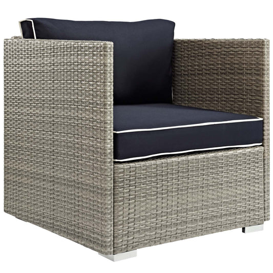 Gerrymander Alfresco Armchair, Light Gray & Navy