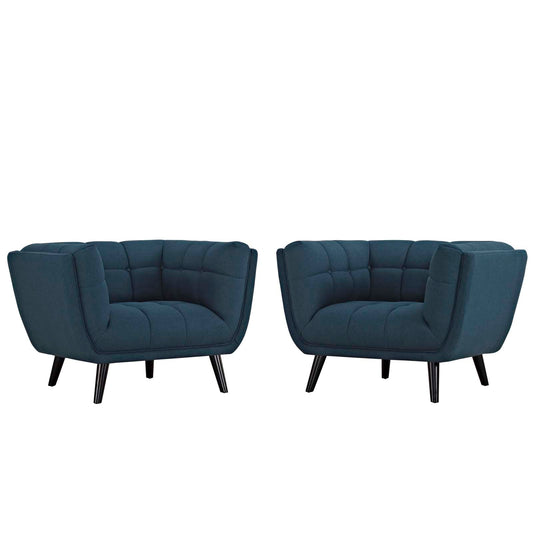 Caress 2-Piece Fabric Armchair Set, Blue