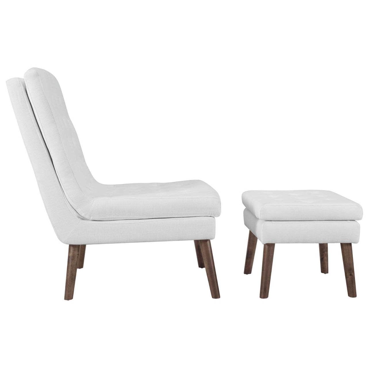 Andressa Lounge Chair w/ Ottoman, White