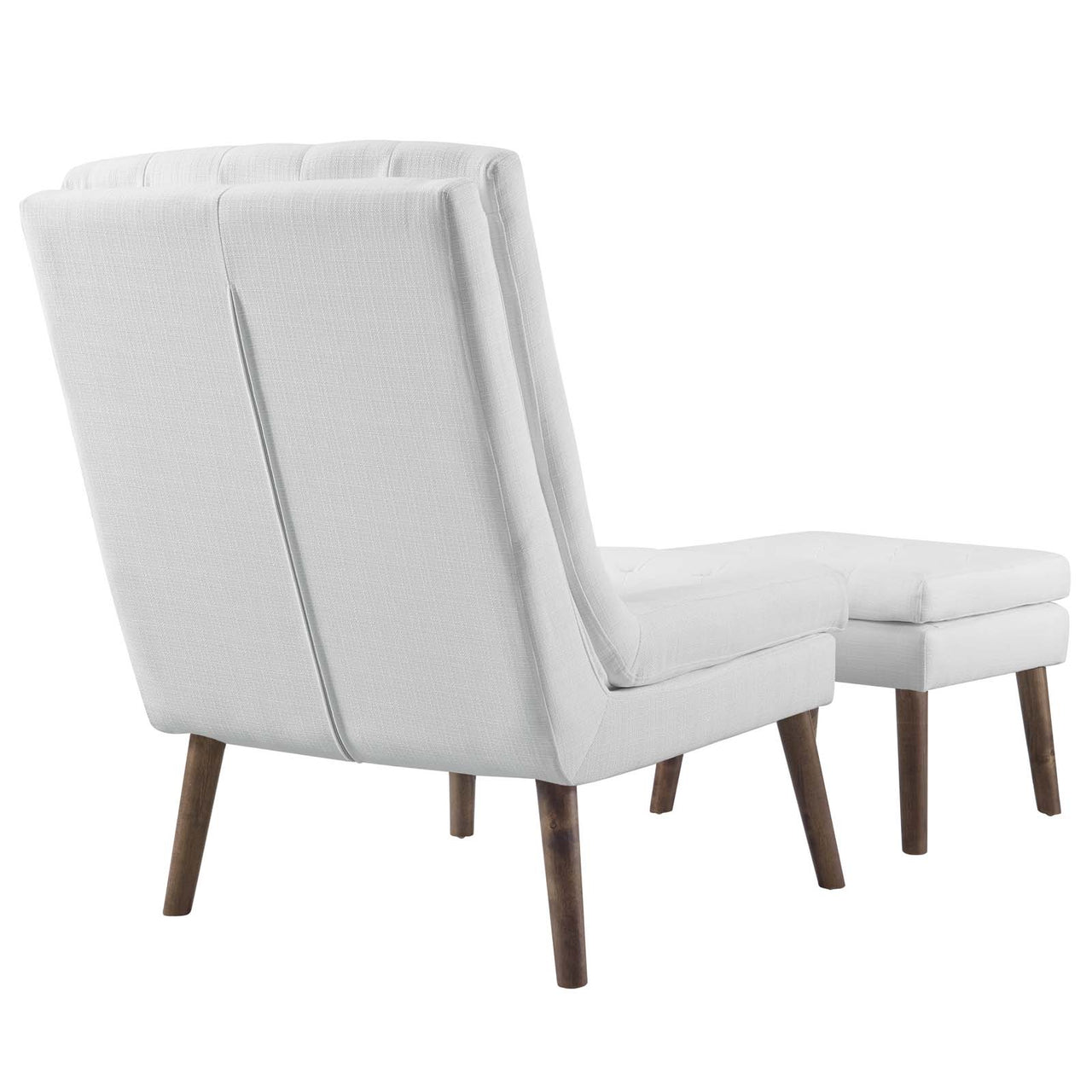 Andressa Lounge Chair w/ Ottoman, White
