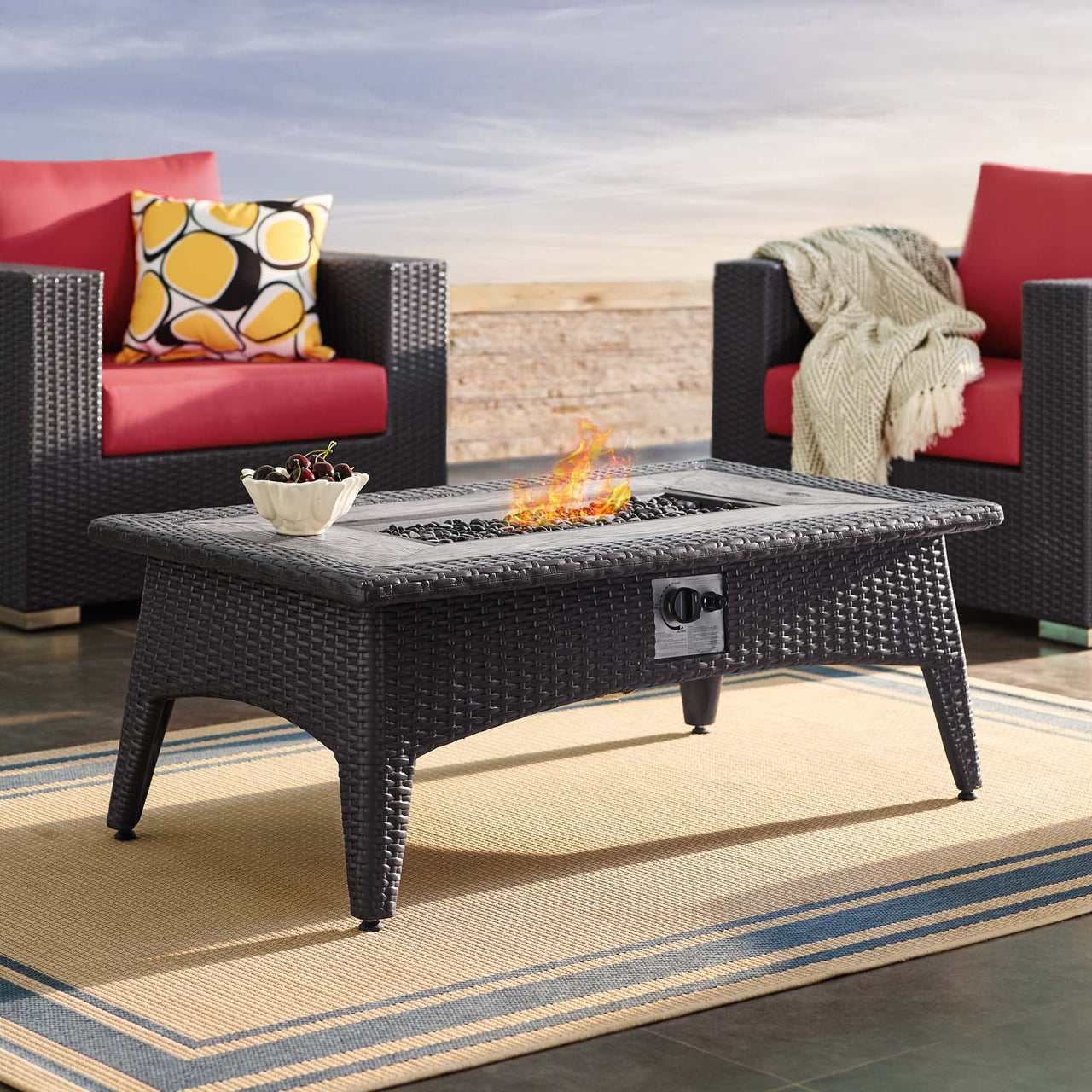 Eltharra Alfresco Fire Pit Table, Espresso