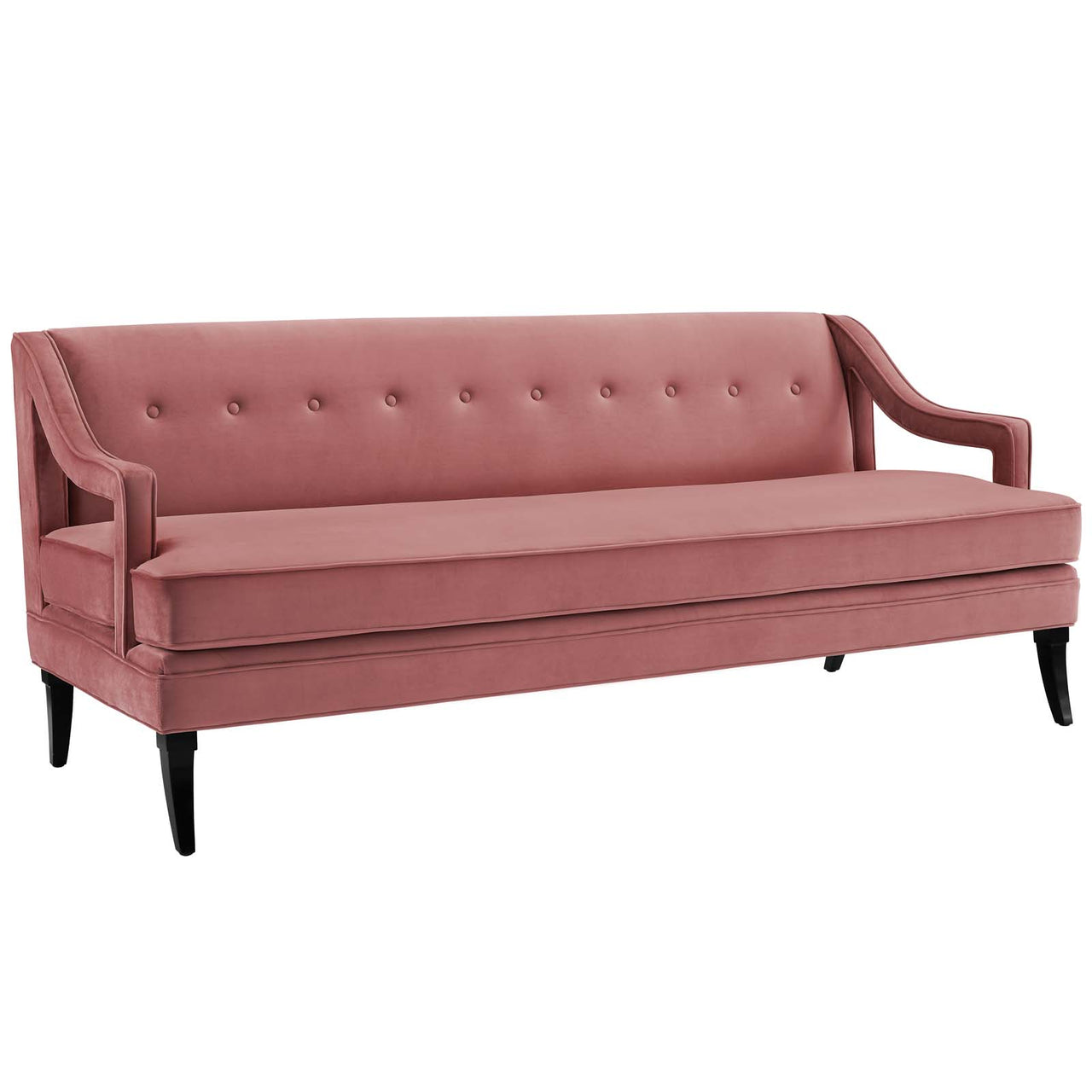 Elcarra Velvet Sofa, Dusty Rose
