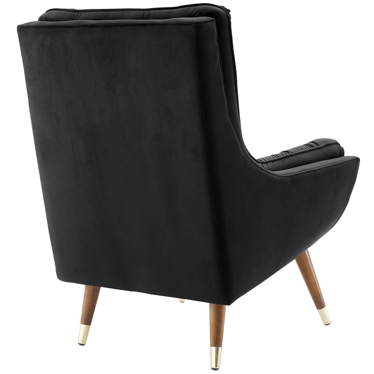 Implied Velvet Lounge Chair, Black