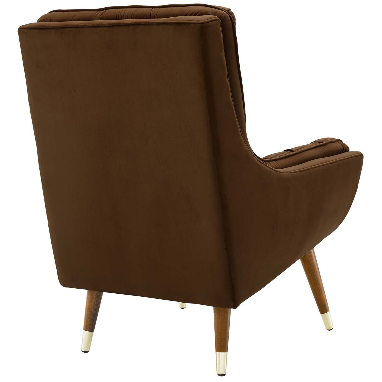 Implied Velvet Lounge Chair, Brown