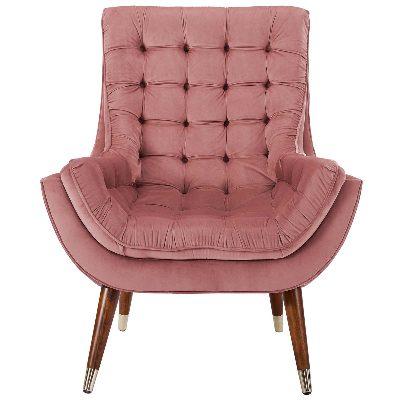 Implied Velvet Lounge Chair, Dusty Rose