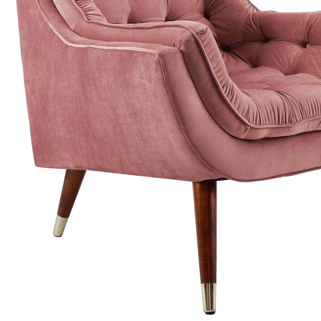 Implied Velvet Lounge Chair, Dusty Rose