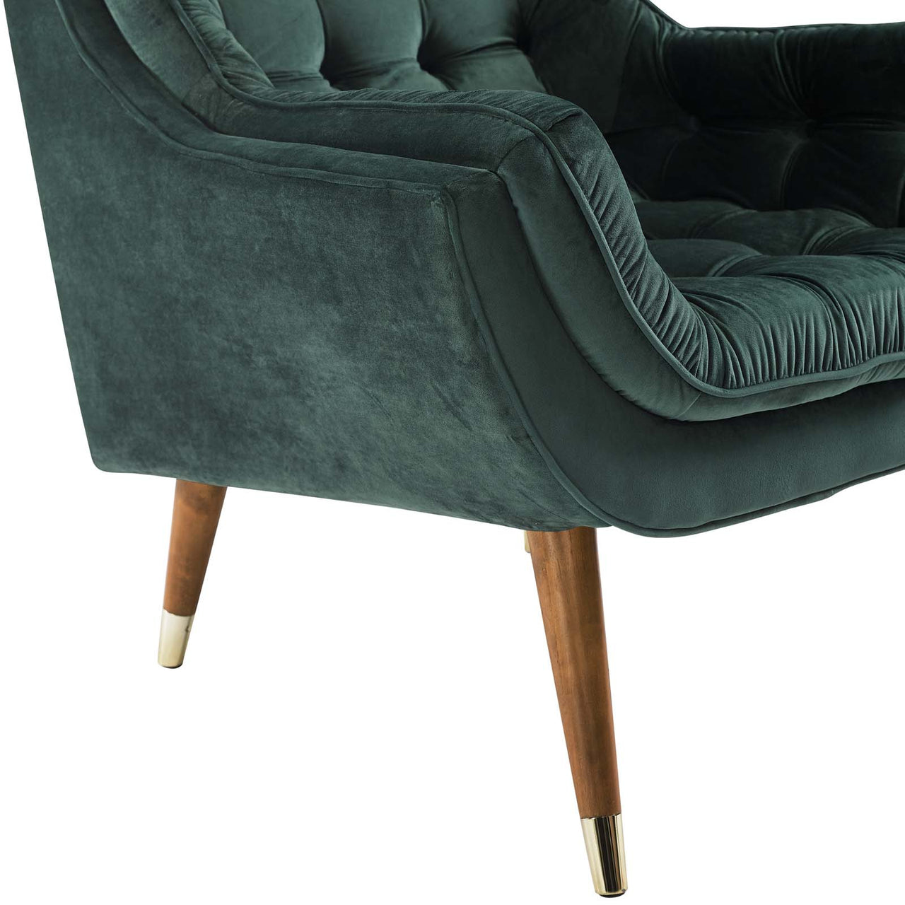Implied Velvet Lounge Chair, Green