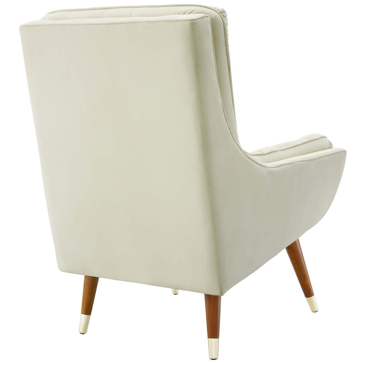 Implied Velvet Lounge Chair, Ivory